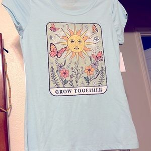Wound Up Size L Light blue T shirt for women and young teens